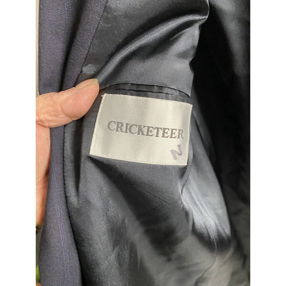 Vintage Cricketeer 2 Piece Suit Black Striped 46R Pants 37x29 Wool USA - Picture 7 of 16